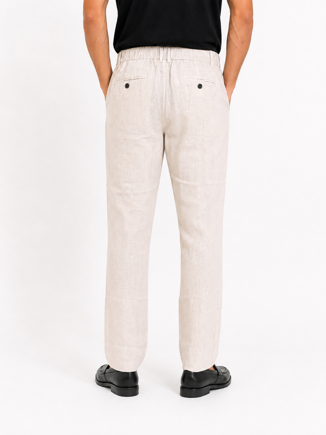PANTALONE Puro Lino Capri Fit con coulisse