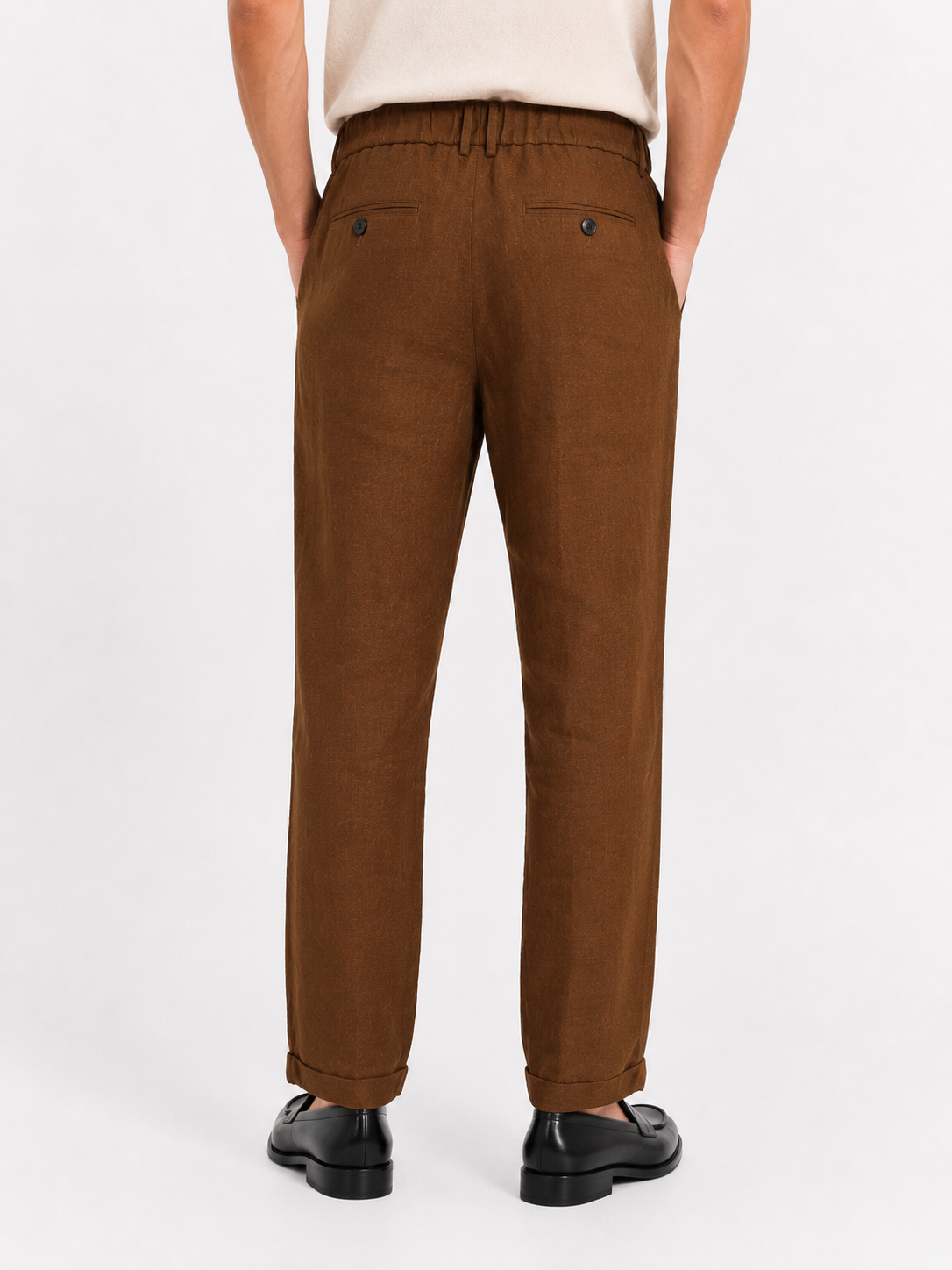 PANTALONE Puro Lino Capri Fit con coulisse