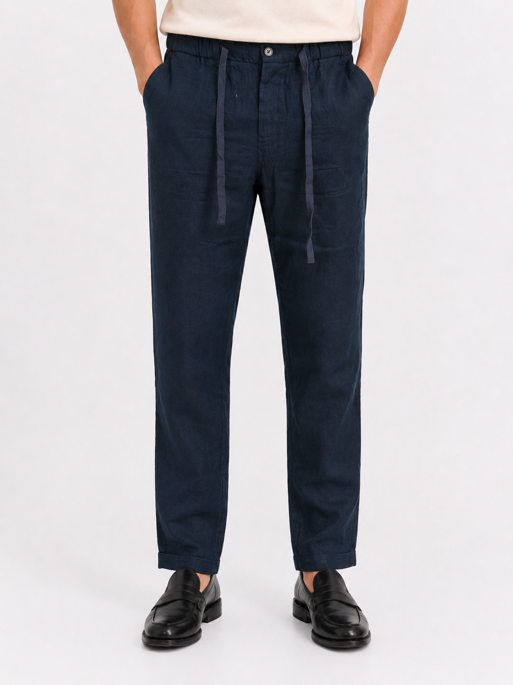 PANTALONE Puro Lino Capri Fit con coulisse