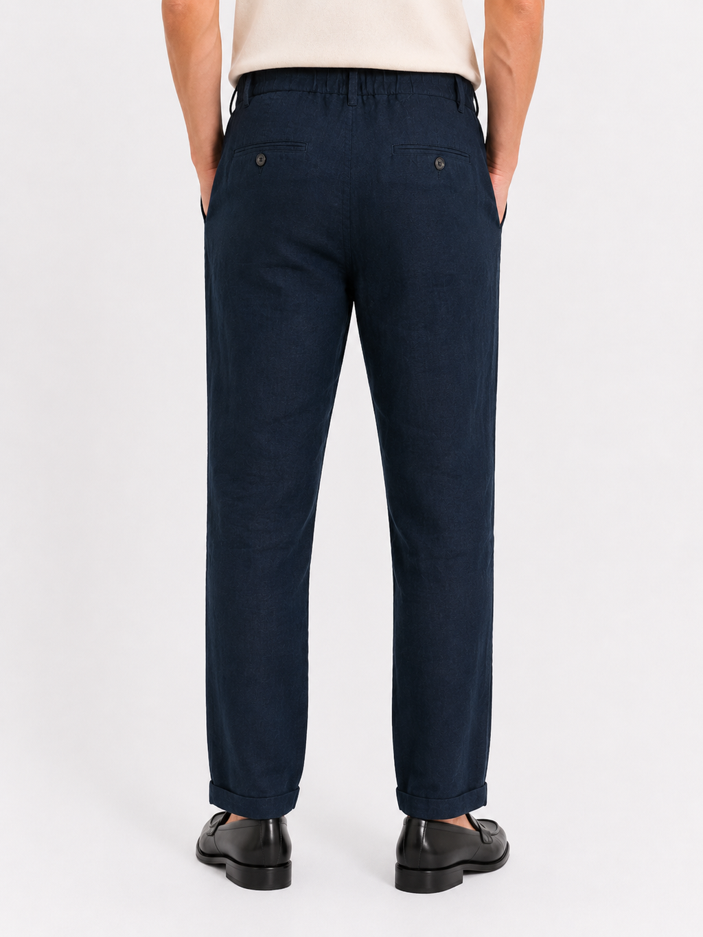 PANTALONE Puro Lino Capri Fit con coulisse