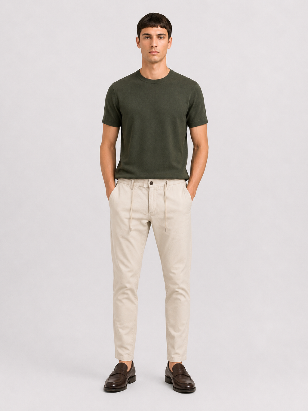 PANTALONE Cotone Capri Fit con coulisse Primavera/Estate