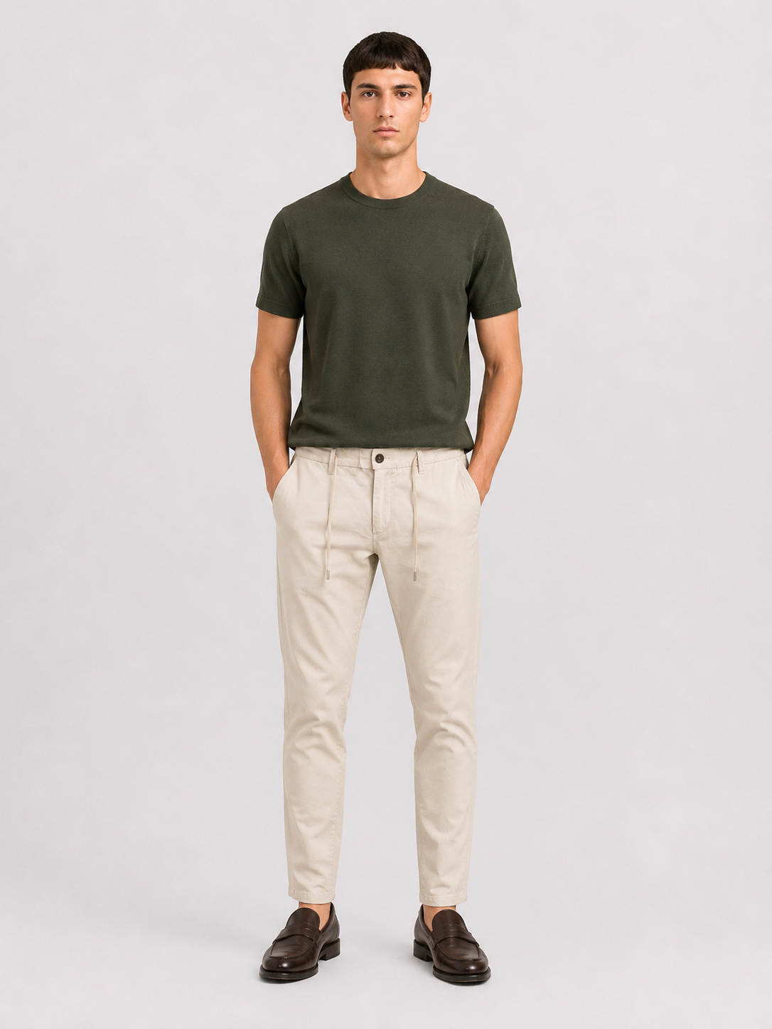 PANTALONE Cotone Capri Fit con coulisse Primavera/Estate