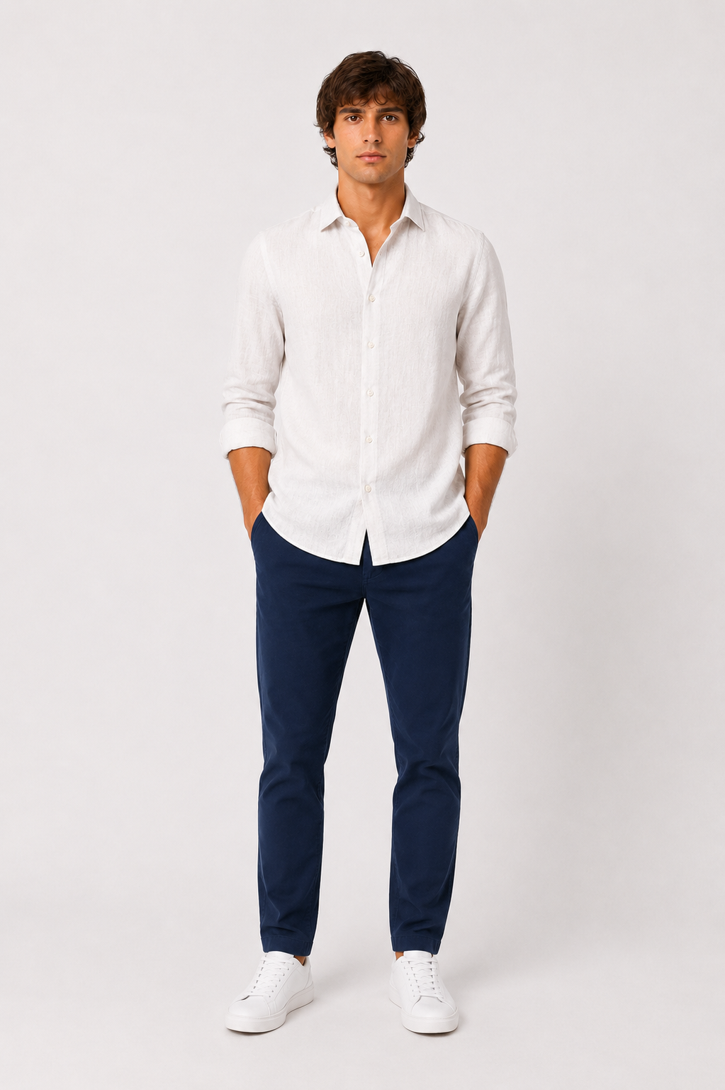 CAMICIA Puro Lino Tinta Unita Slim Fit