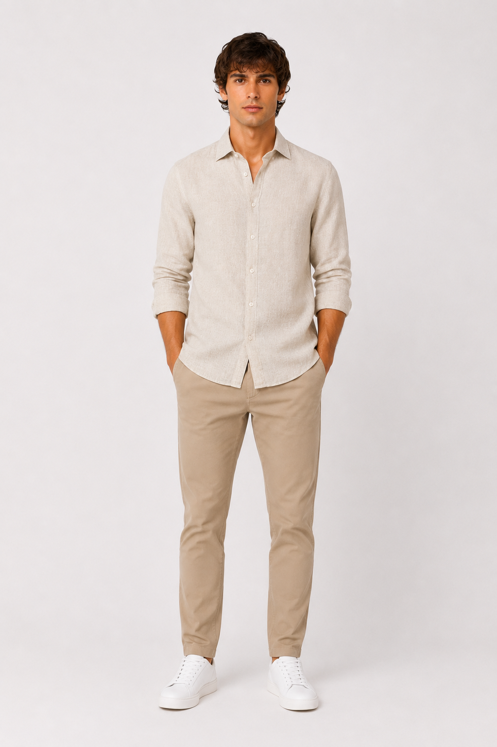 CAMICIA Puro Lino Tinta Unita Slim Fit