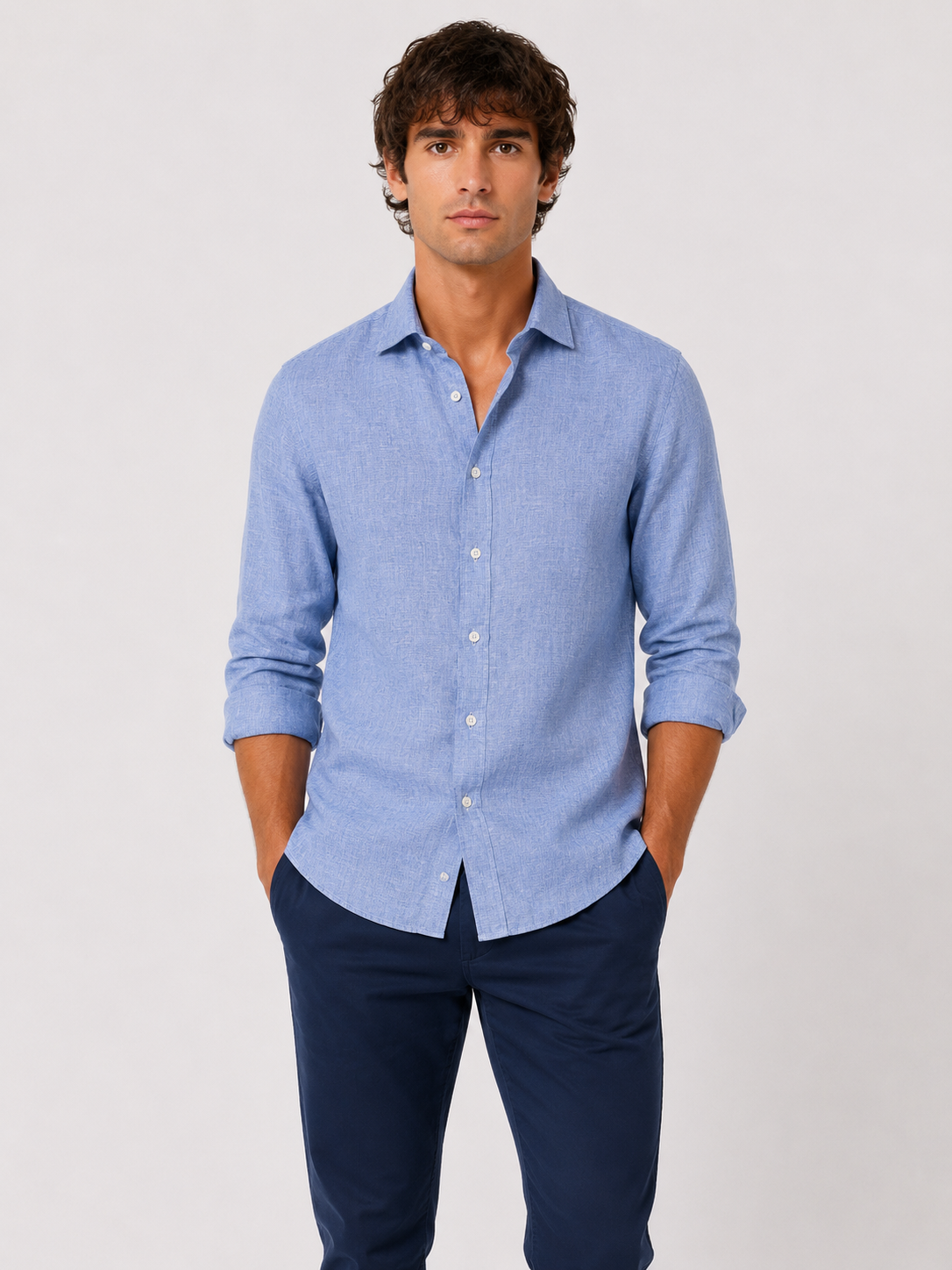 CAMICIA Puro Lino Tinta Unita Slim Fit