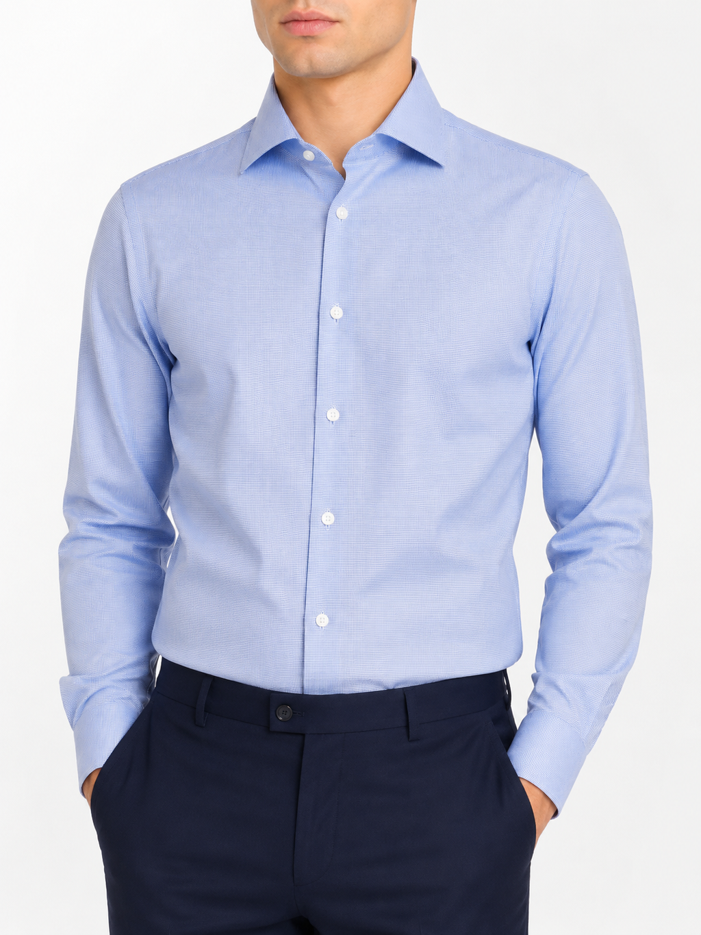CAMICIA Cotone Tinta Unita Oxford Collo Classico Regular Fit