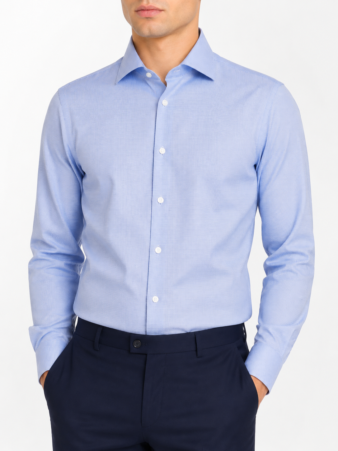CAMICIA Cotone Tinta Unita Oxford Collo Classico Regular Fit