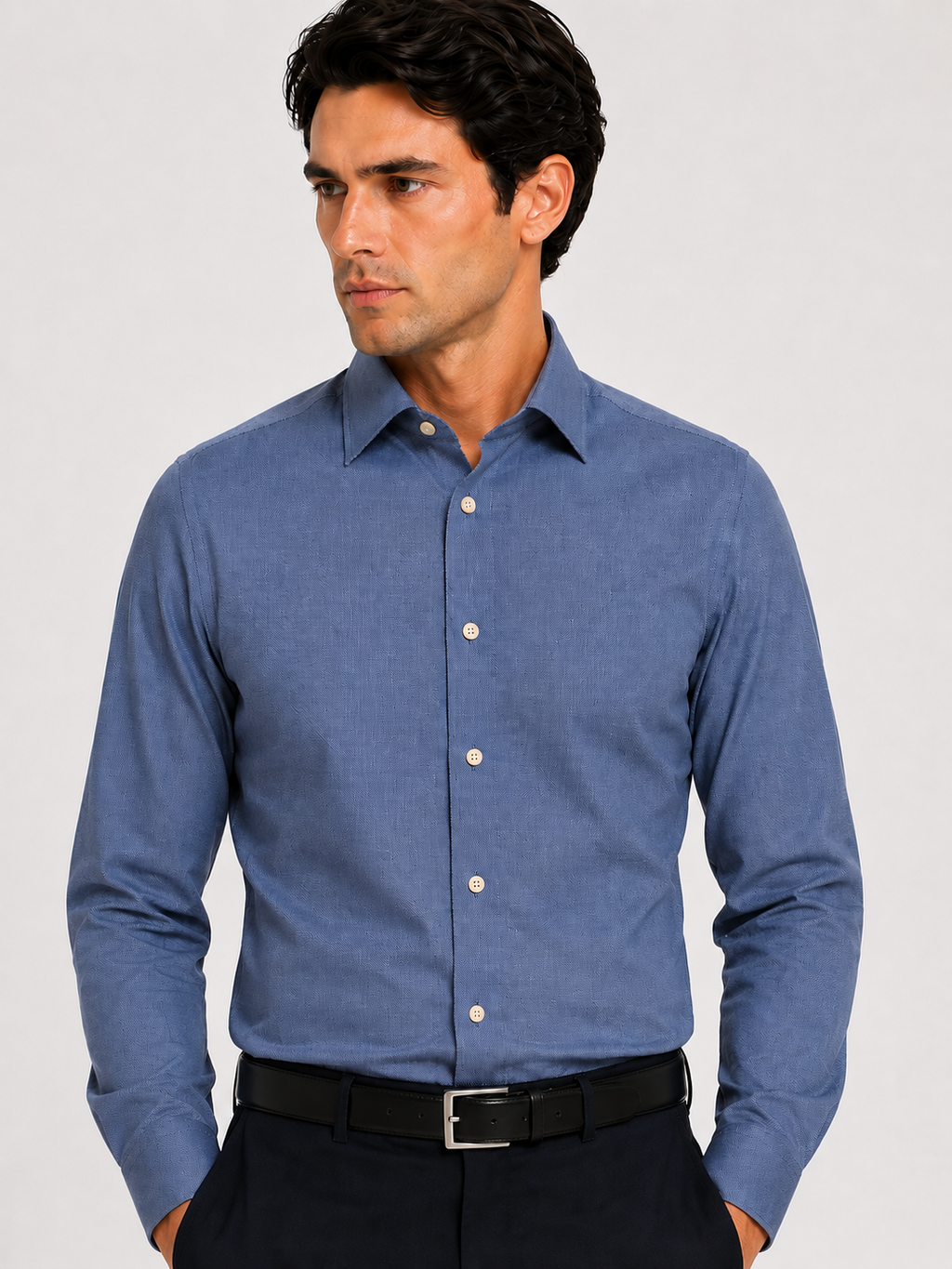CAMICIA Cotone Tinta Unita Oxford Collo Classico Regular Fit