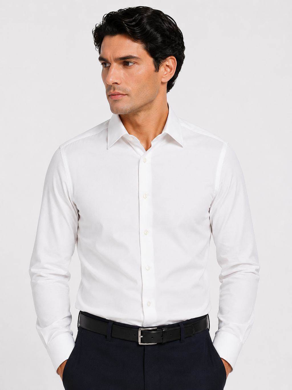 CAMICIA Cotone Tinta Unita Collo Classico Regular Fit