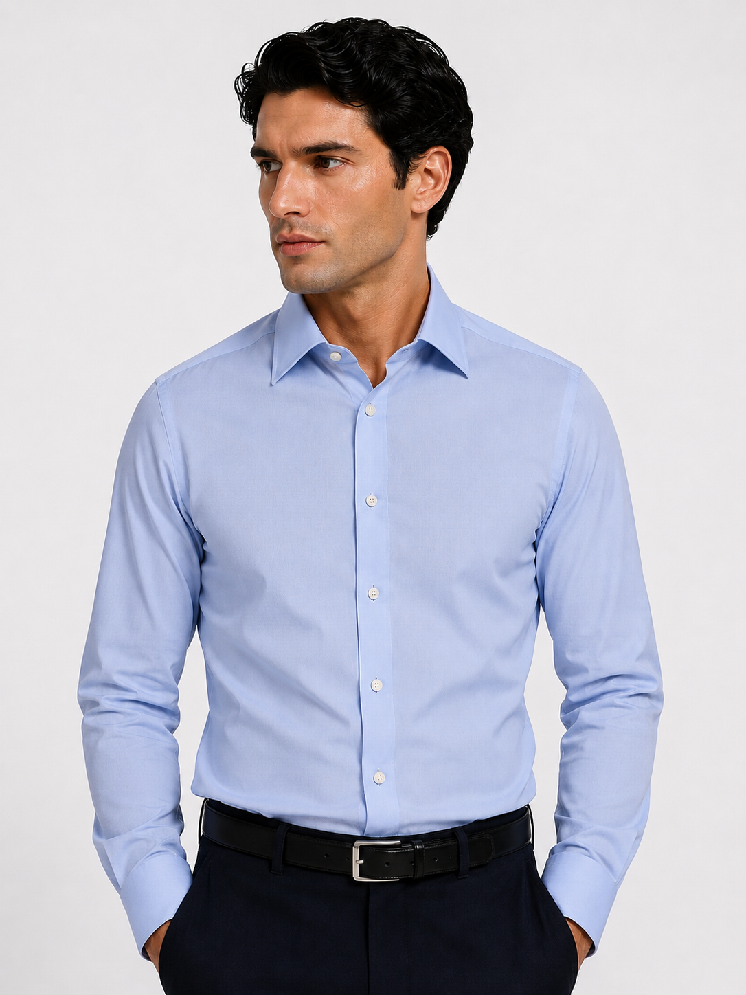 CAMICIA Cotone Tinta Unita Collo Classico Regular Fit