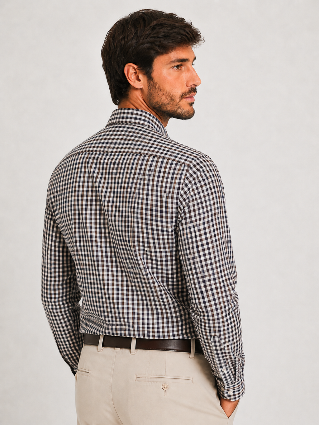 CAMICIA Cotone Doppio Quadro Medio Button Down Regular Fit