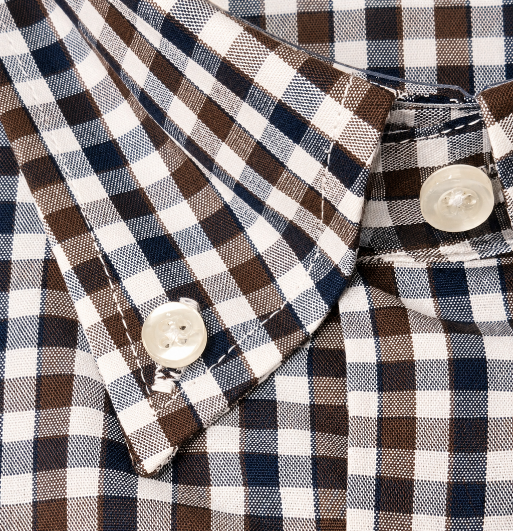 CAMICIA Cotone Doppio Quadro Medio Button Down Regular Fit