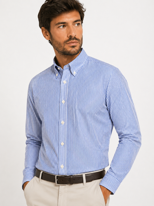 CAMICIA Cotone Rigo Piccolo Button Down Regular Fit