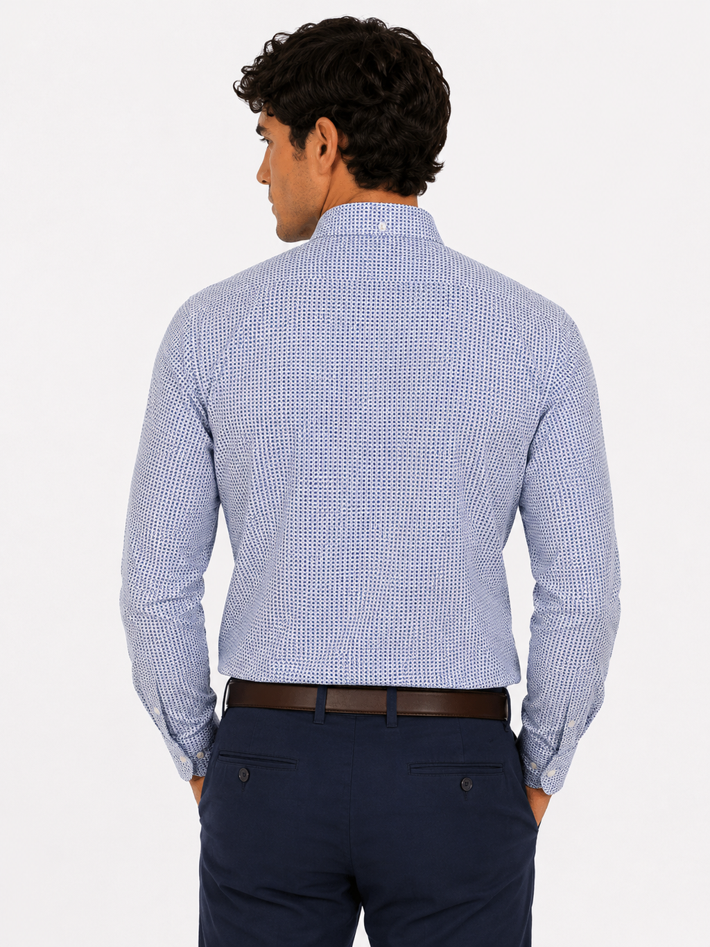 CAMICIA Cotone Micro Fantasia Button Down Regular Fit