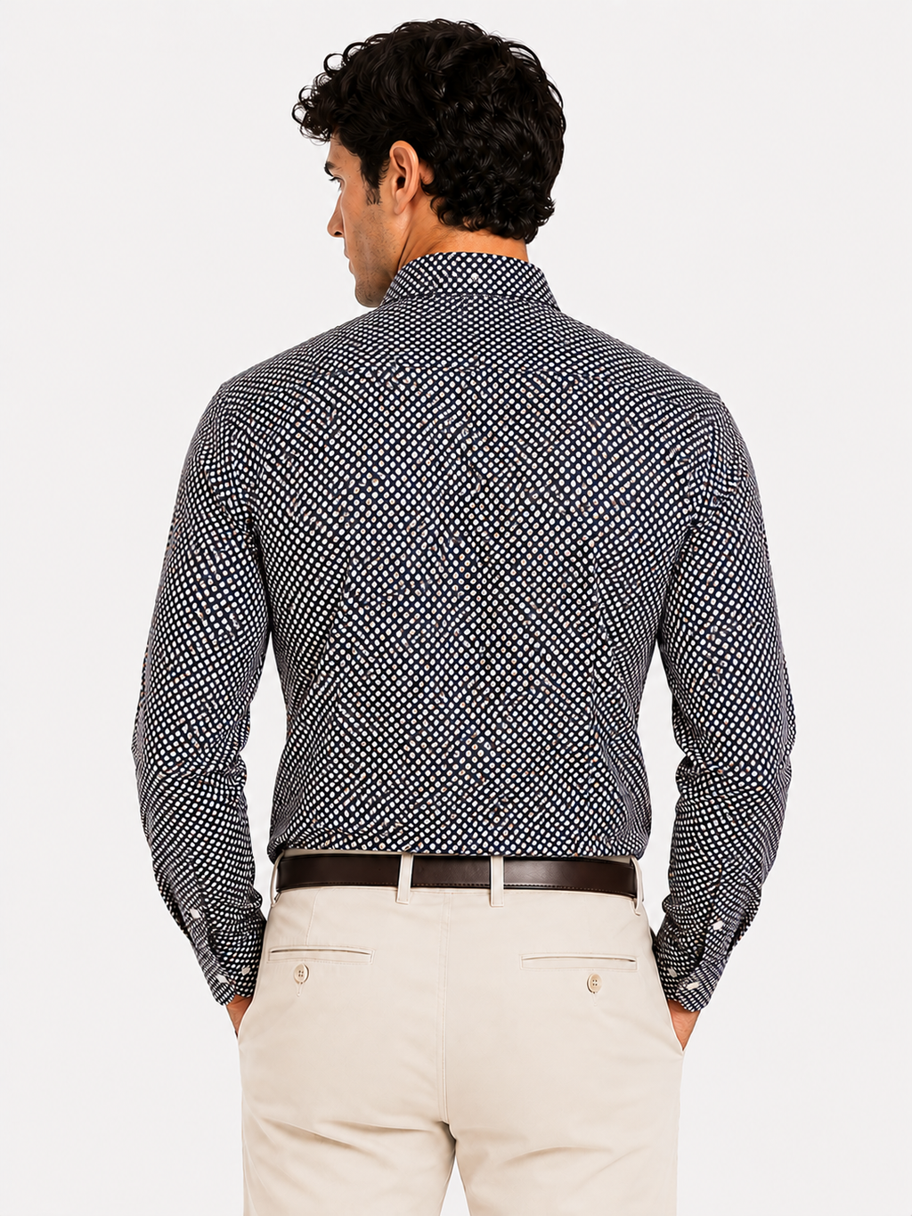CAMICIA Cotone Micro Fantasia Button Down Regular Fit