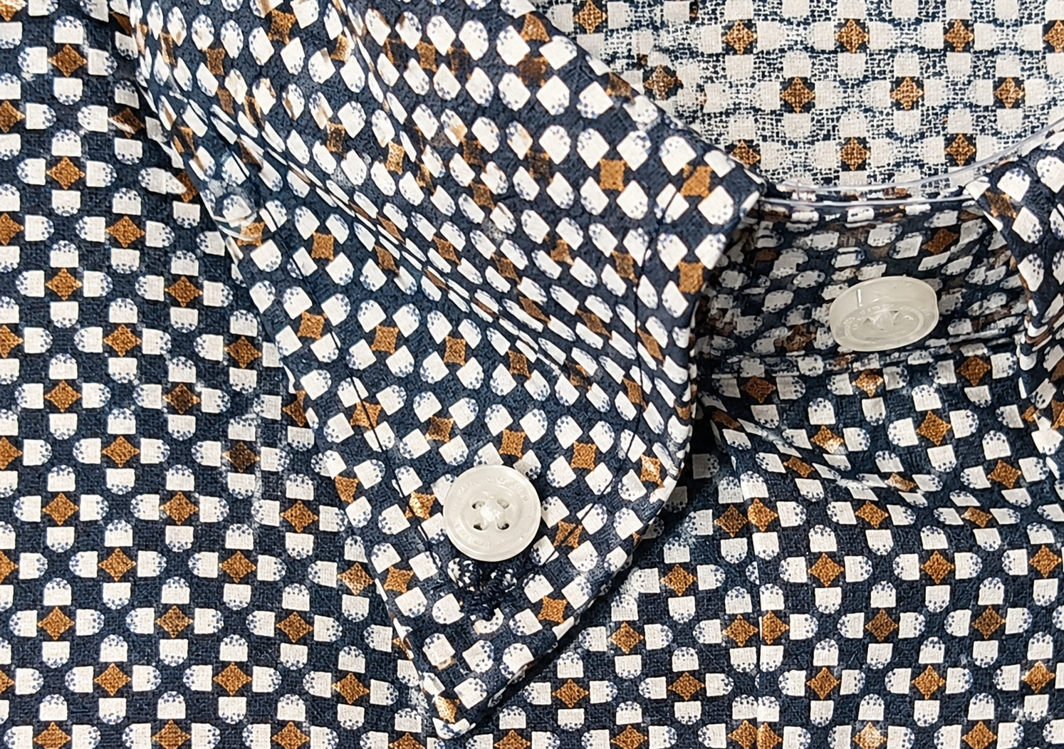 CAMICIA Cotone Micro Fantasia Button Down Regular Fit