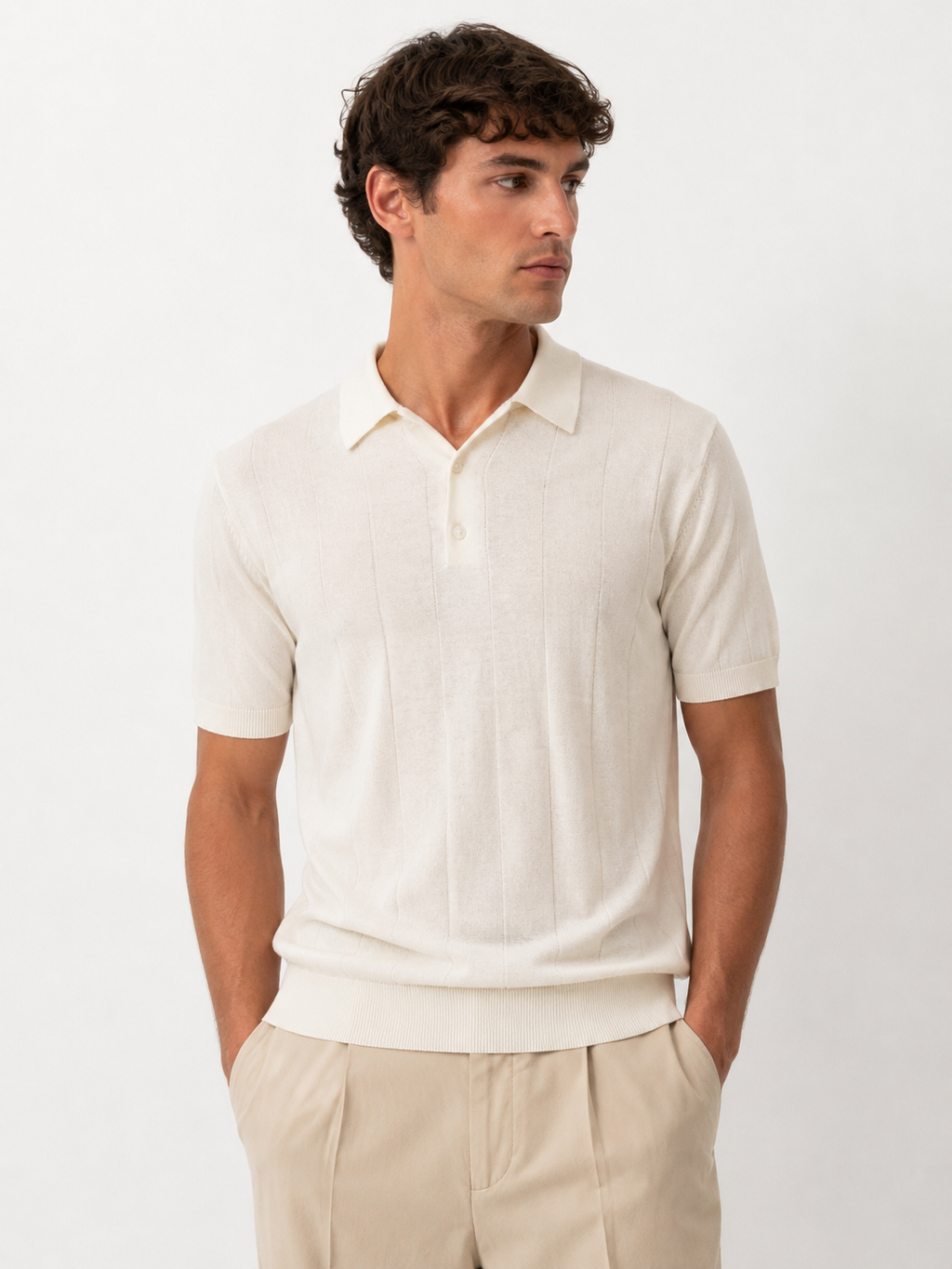 POLO 3 Bottoni Crepe