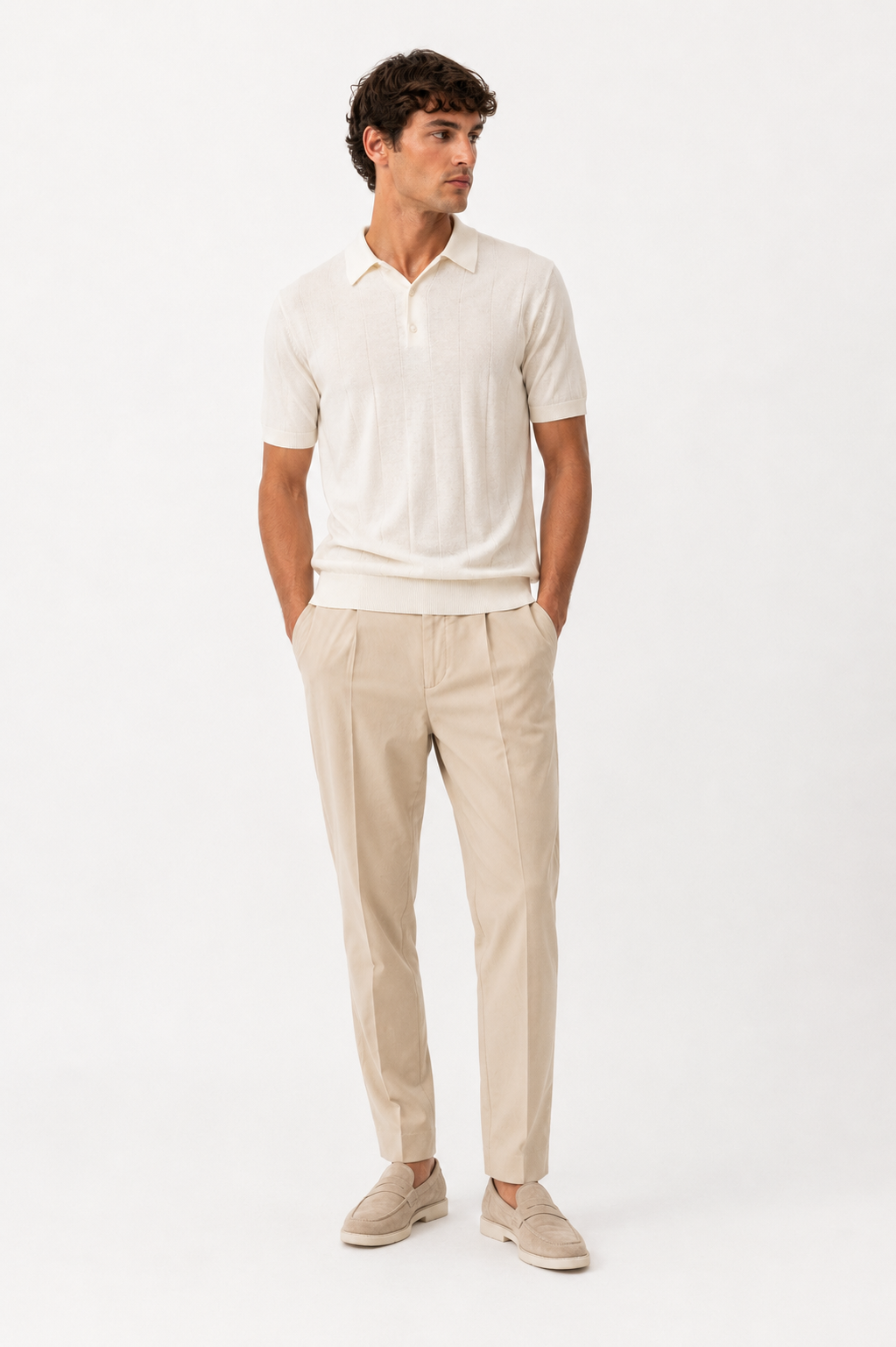 POLO 3 Bottoni Crepe