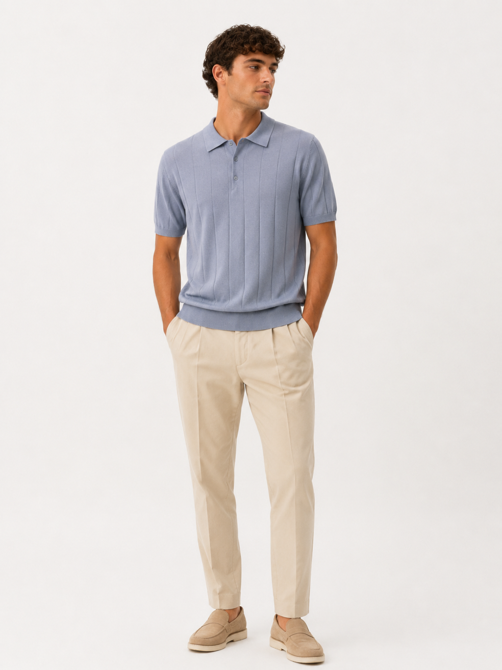 POLO 3 Bottoni Crepe
