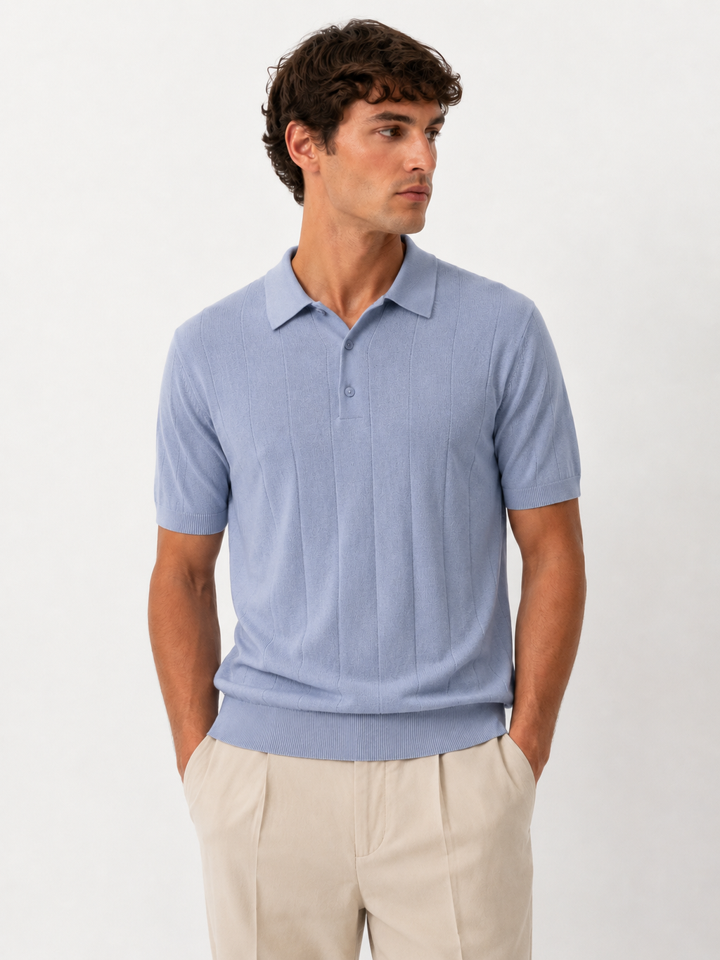 POLO 3 Bottoni Crepe