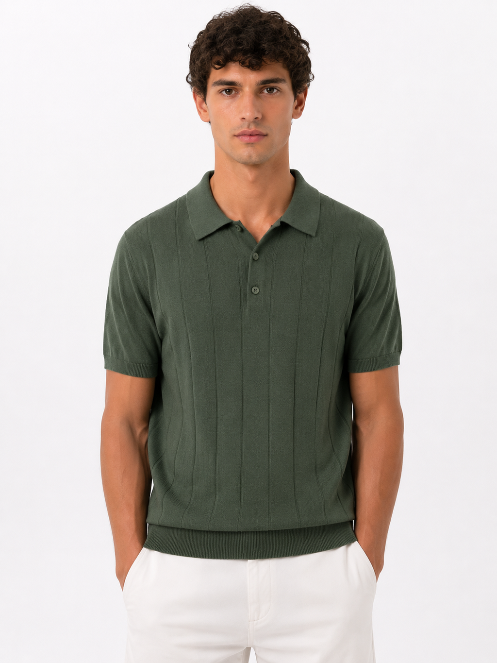 POLO 3 Bottoni Crepe