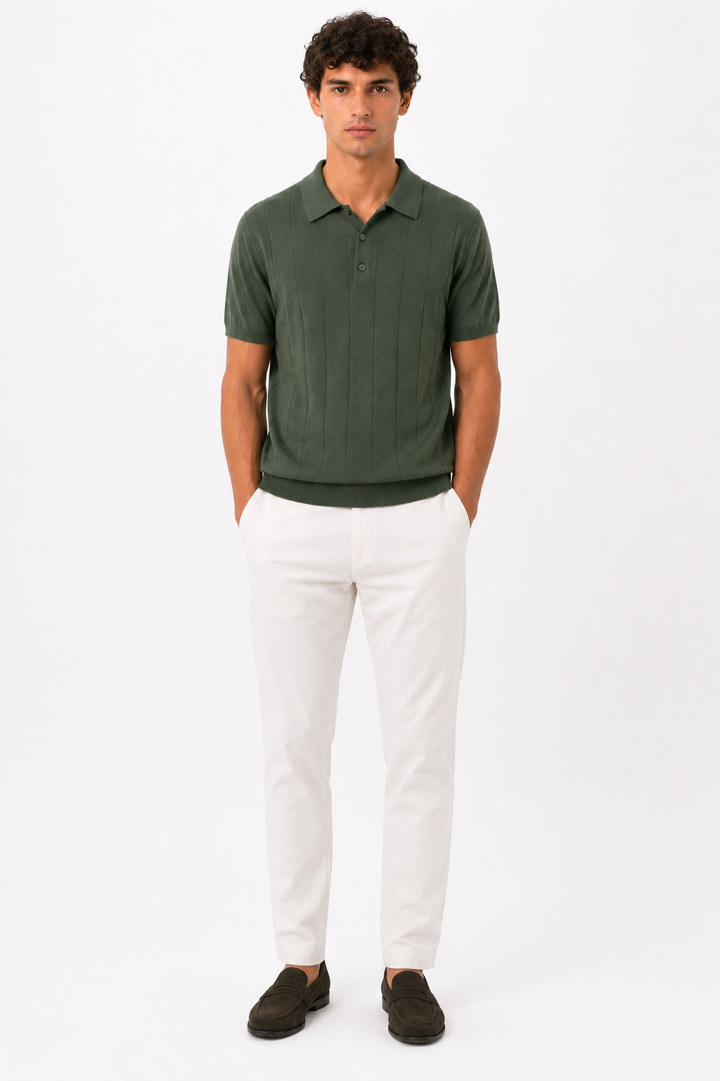 POLO 3 Bottoni Crepe
