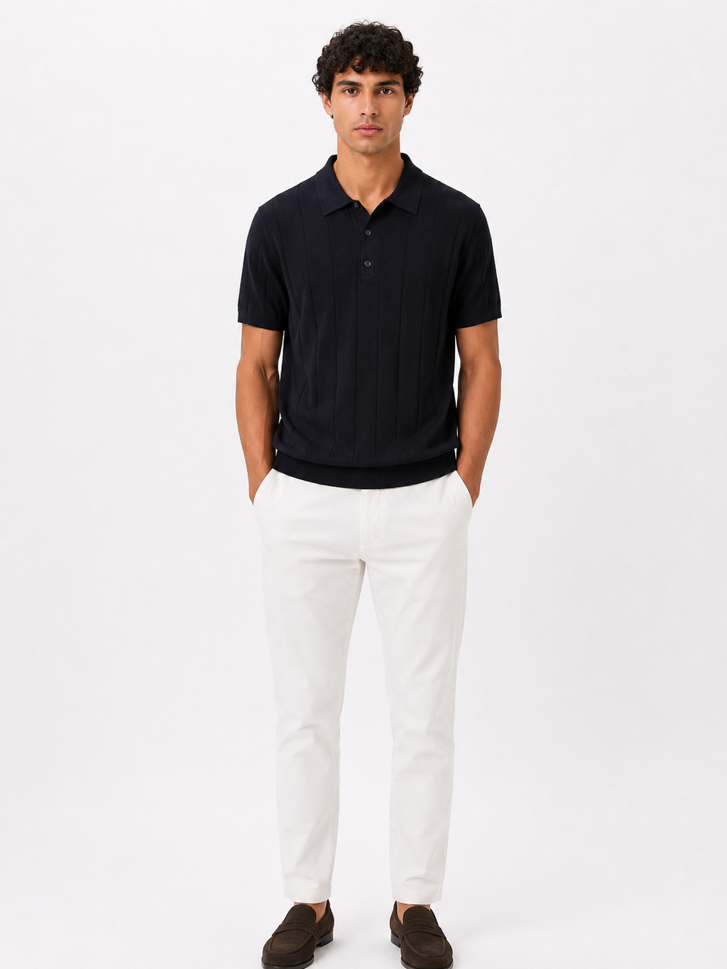 POLO 3 Bottoni Crepe