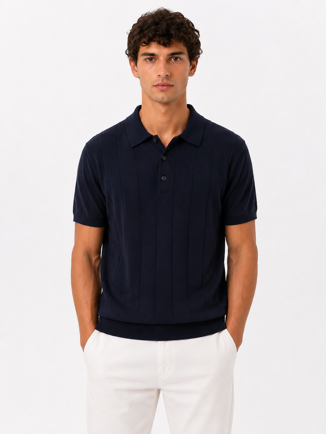 POLO 3 Bottoni Crepe