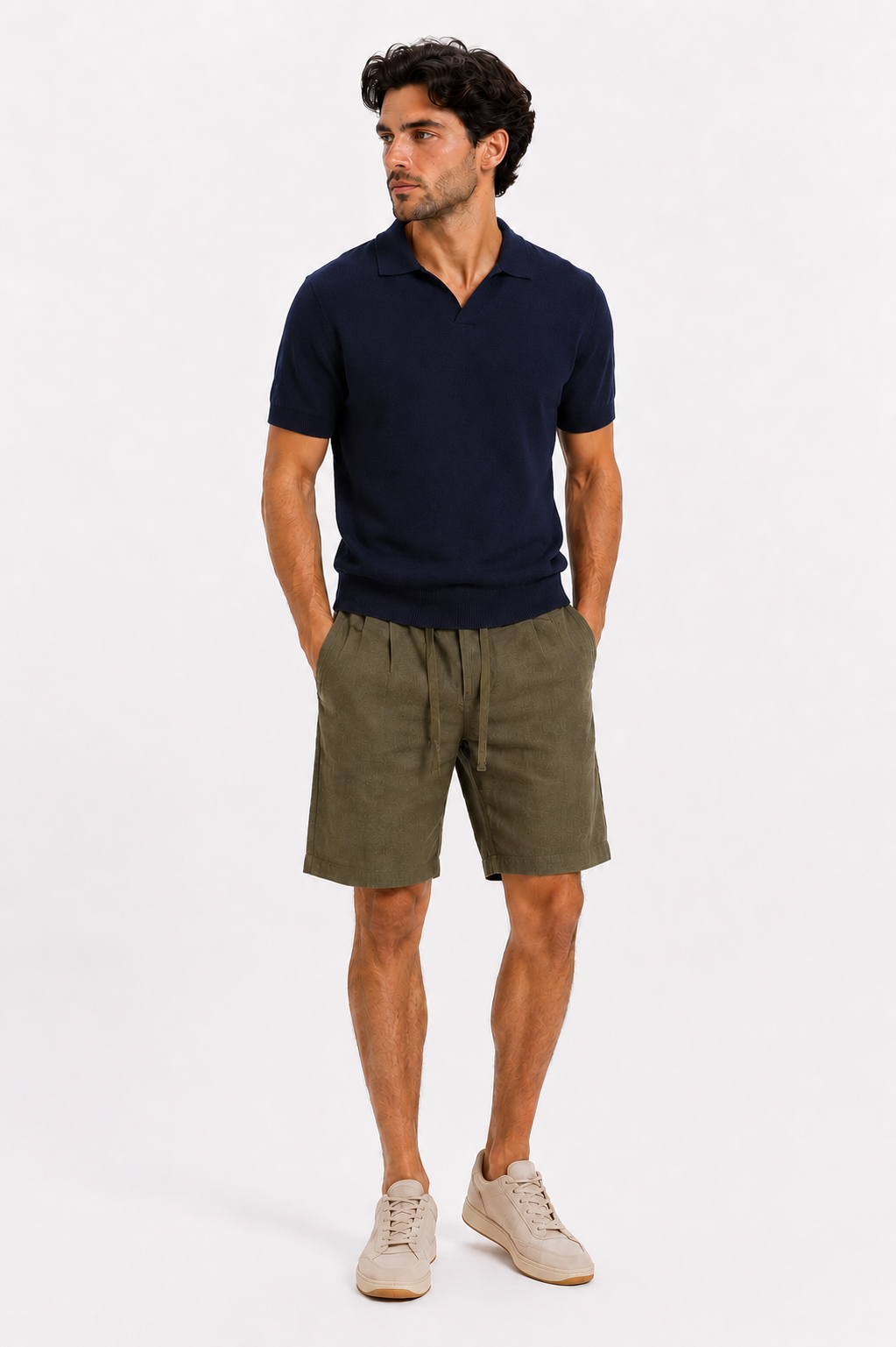 Bermuda Chino con coulisse Misto Lino Regular Fit