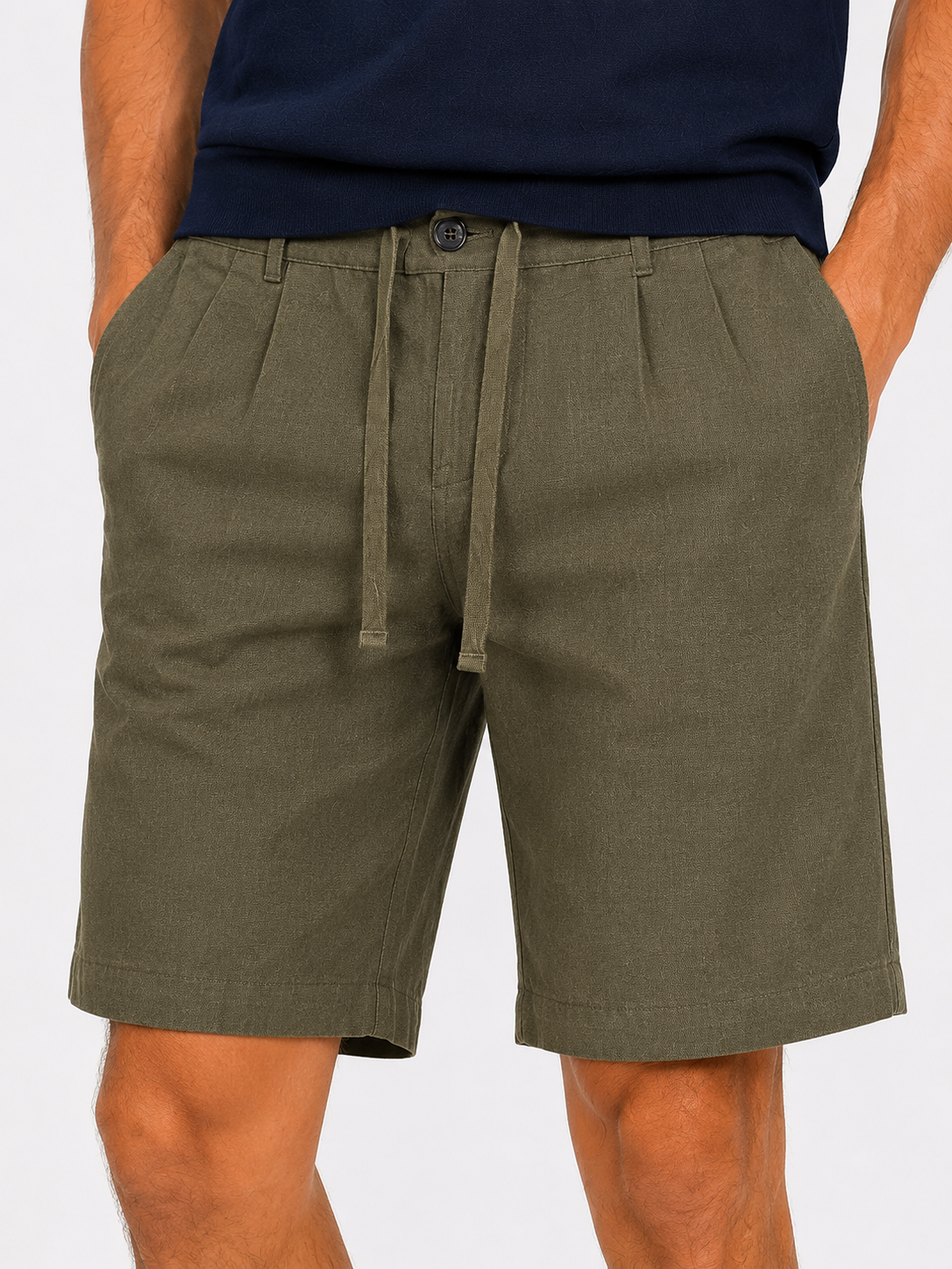Bermuda Chino con coulisse Misto Lino Regular Fit