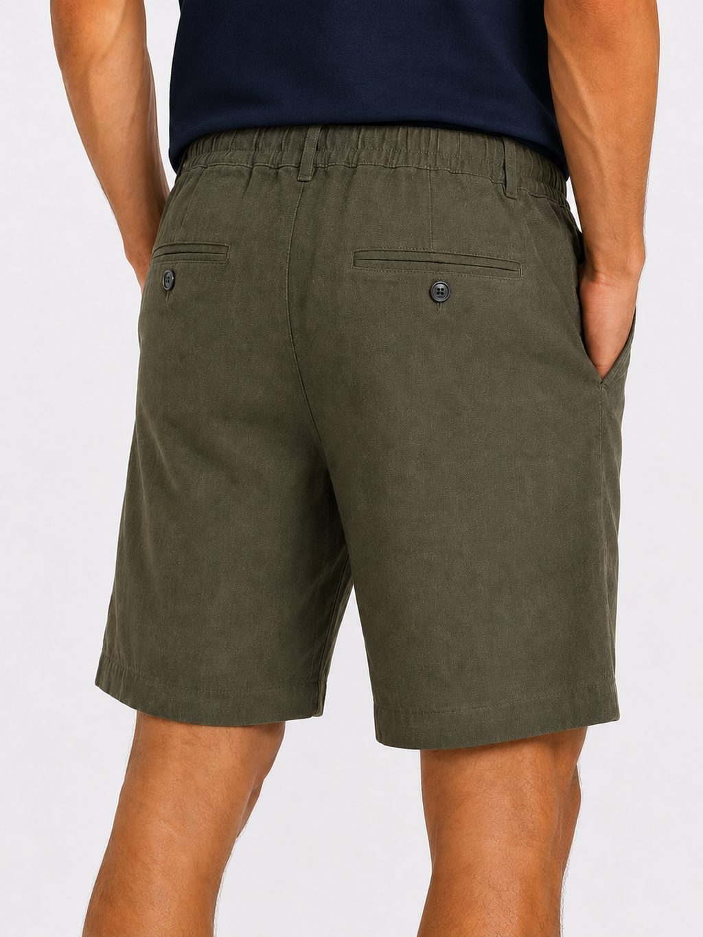 Bermuda Chino con coulisse Misto Lino Regular Fit
