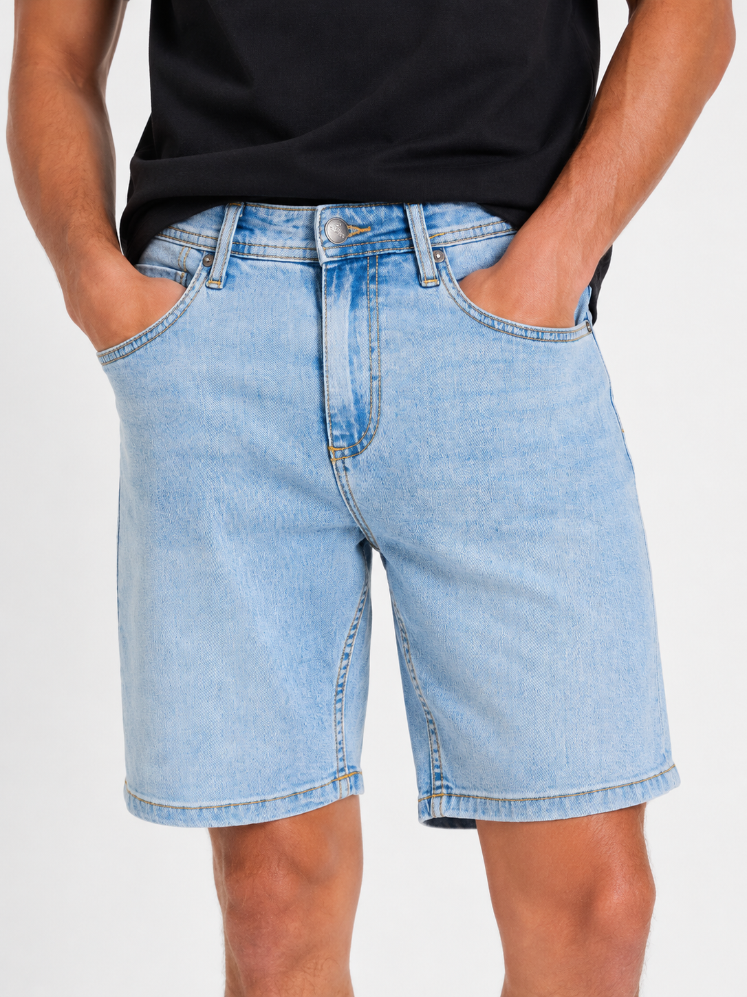 Bermuda Jeans 5 Tasche Slim Fit Lavaggio Chiaro