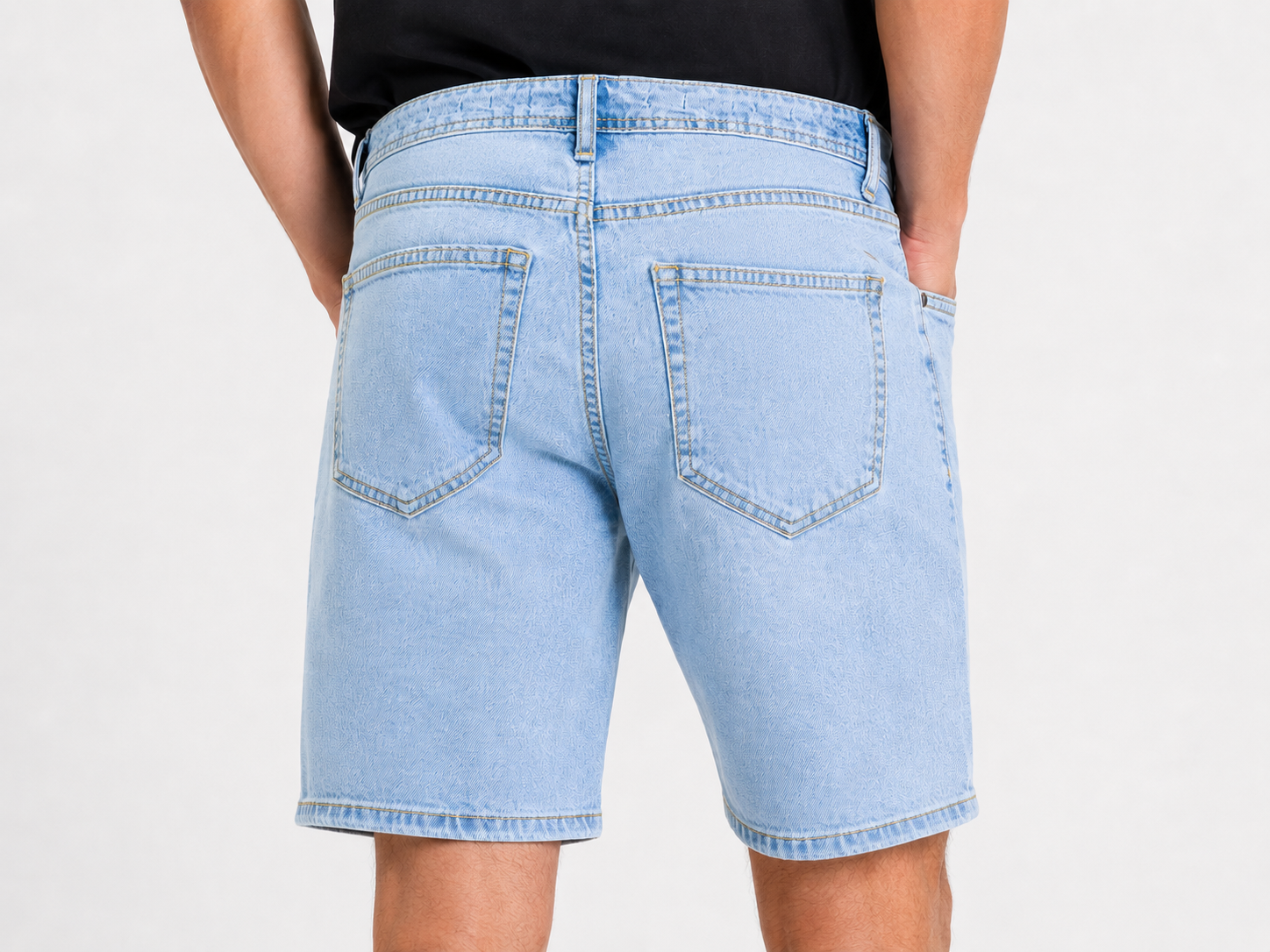 Bermuda Jeans 5 Tasche Slim Fit Lavaggio Chiaro
